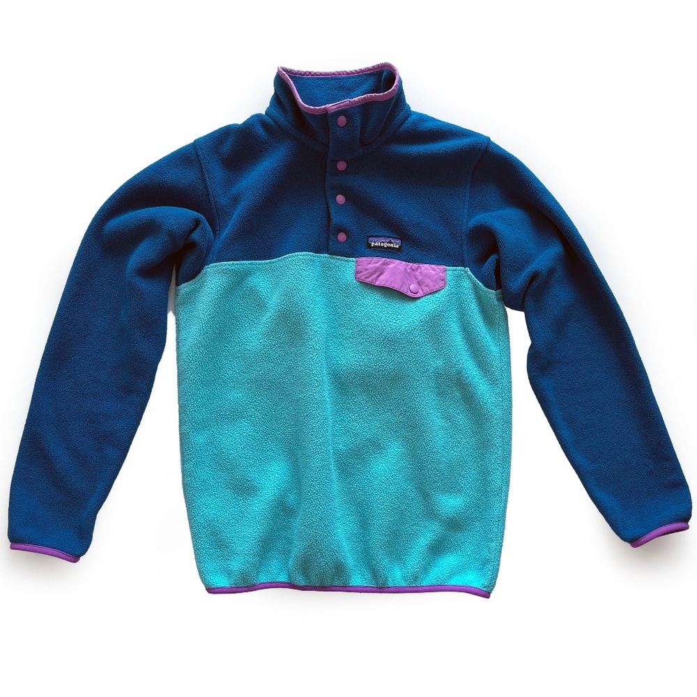 Patagonia Women Lightweight Synchilla Snap T Pullover Fleece Jacket Sz XS